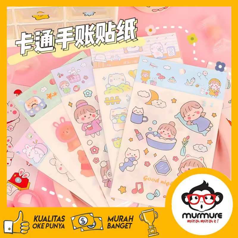 

MURMURE | STICKER SET AESTHETIC STIKER KOREA IMPORT ISI 4 LEMBAR IMPORT LUCU PVC