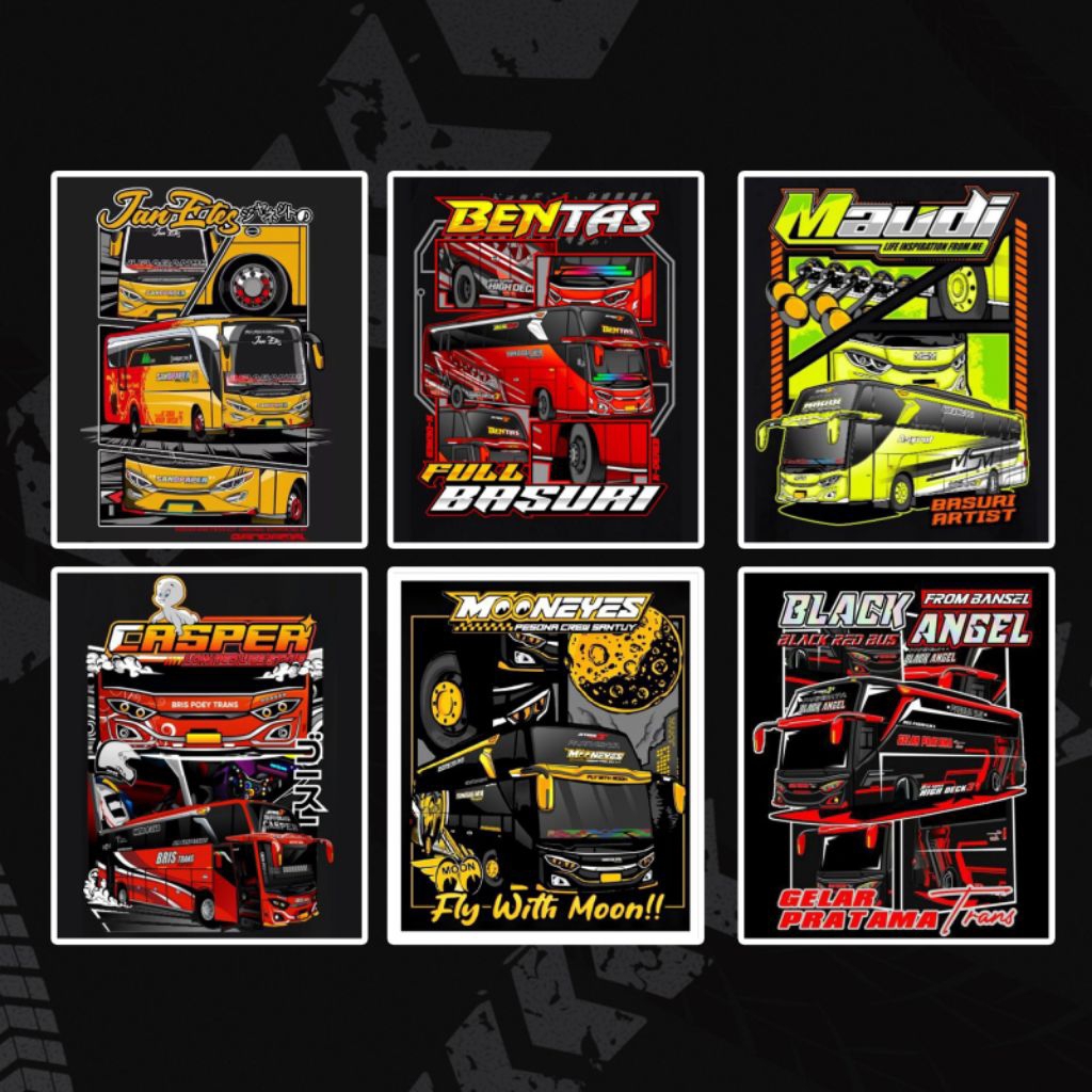 

STIKER BUS BASURI | STIKER BIS TELOLET | ISI 54 PCS