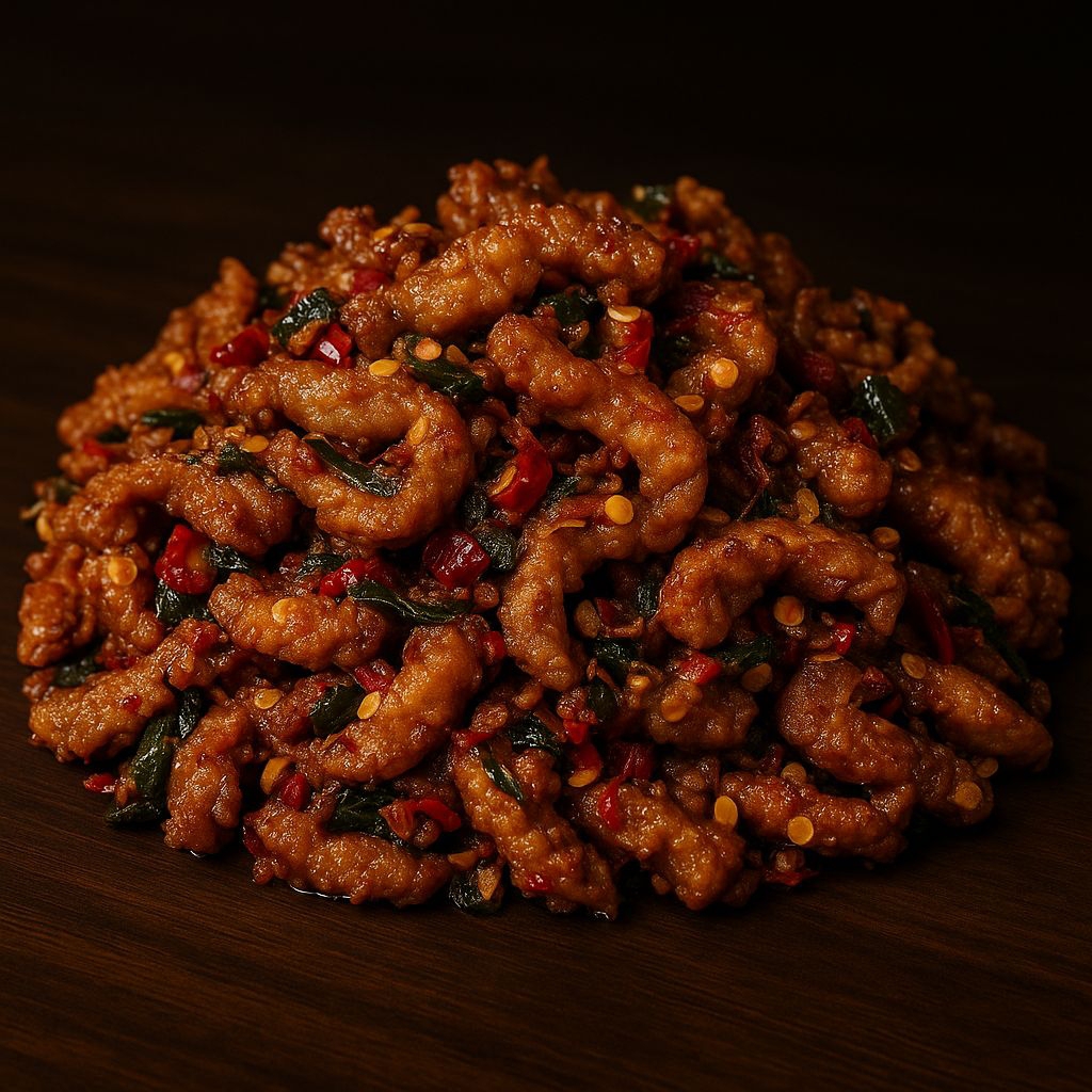 

cemilan usus crispy pedas Daun jeruk