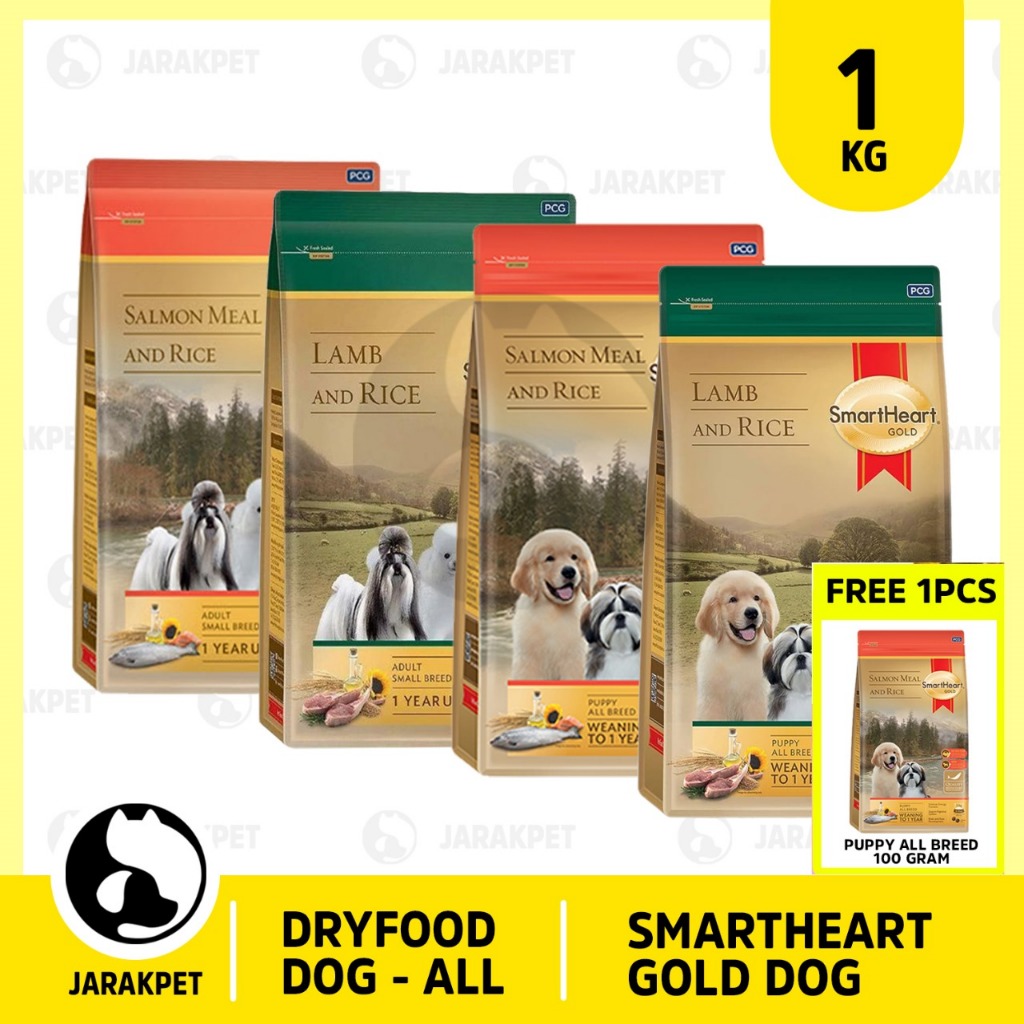 [FREE 1 PCS DRYFOOD 100gram] Smartheart gold dryfood 1kg DOG - SH GOLD DOG Dryfood 1 Kg - SH Gold Pu