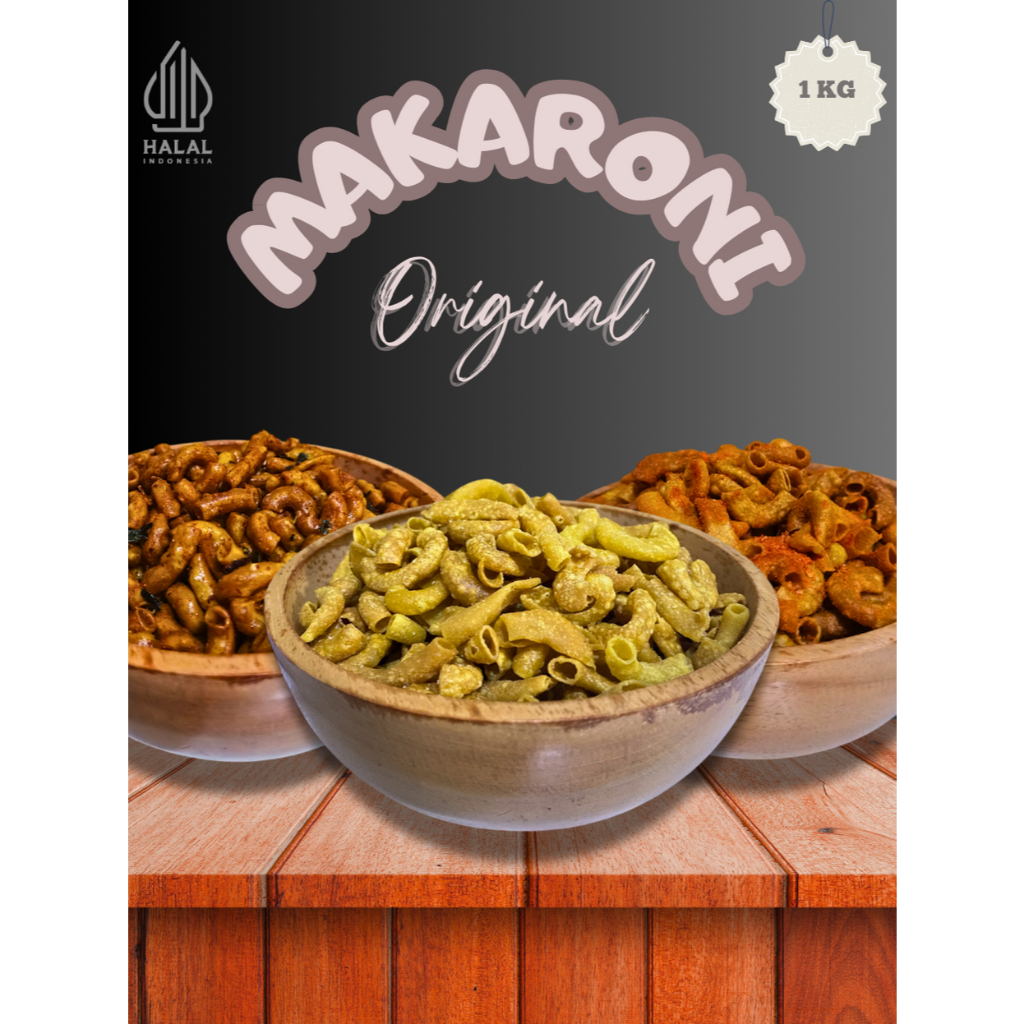 

(1 KG) Makaroni Pipa Rasa Original Daun Jeruk Kriuk Renyah