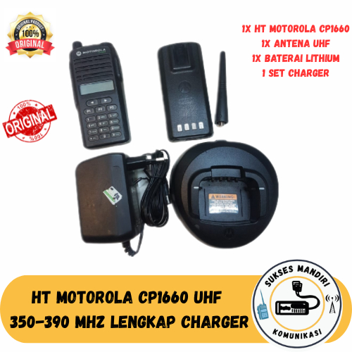 HT Motorola CP 1660 UHF 350 Mhz Second Original Bonus Handsfree