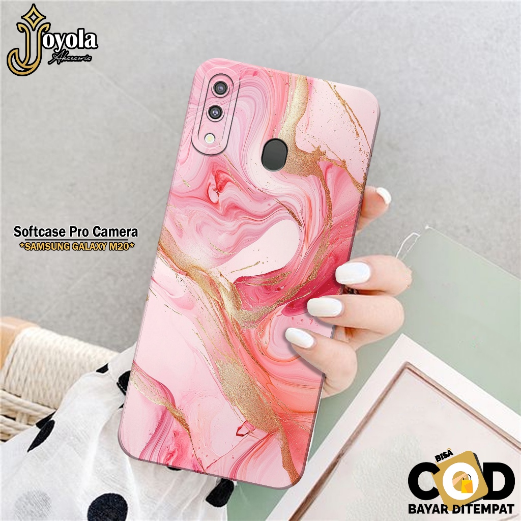 JOYOLA Case Samsung Galaxy M20 - Fahion Case Abstrak - Softcase Samsung Galaxy M20 - Pro Camera - Ca