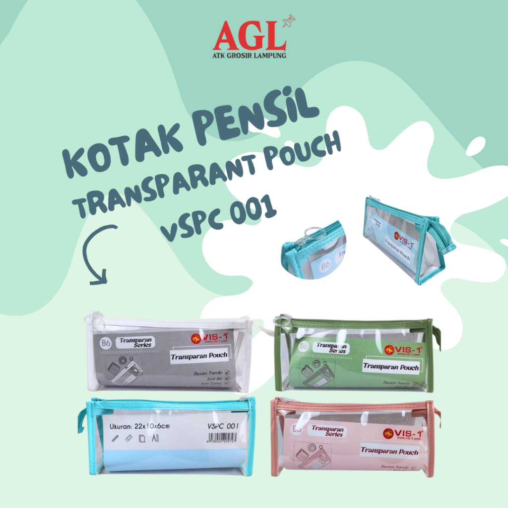 

VIS-1 - KOTAK PENSIL TRANSPARAN POUCH VIS-1 VSPC 001 - Grosir