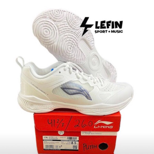 Sepatu Badminton LiNing Gladiator 01 White / Putih