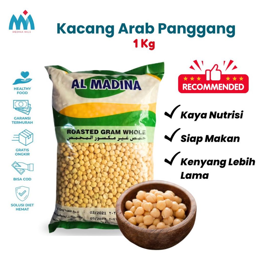 

Navi_Lezatoz Kacang Arab 1 Kg Renyah Gurih Panggang Chickpeas Oleh-Oleh Haji Umroh Asli
