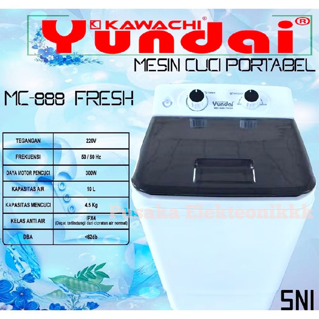 MESIN CUCI PORTABLE YUNDAI 4,5L MC-888
