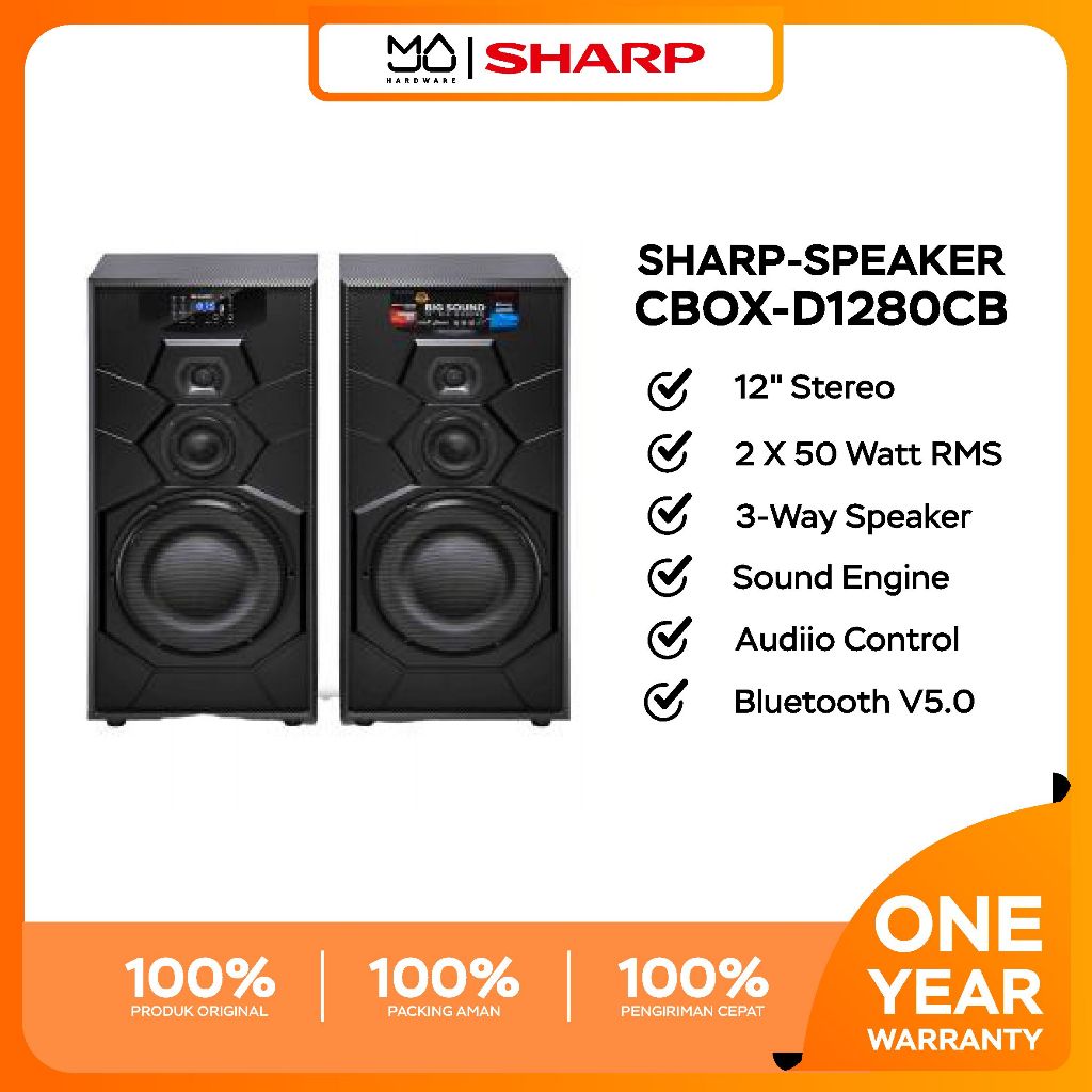 SHARP Speaker Aktif CBOX-D1280CB - Garansi Resmi