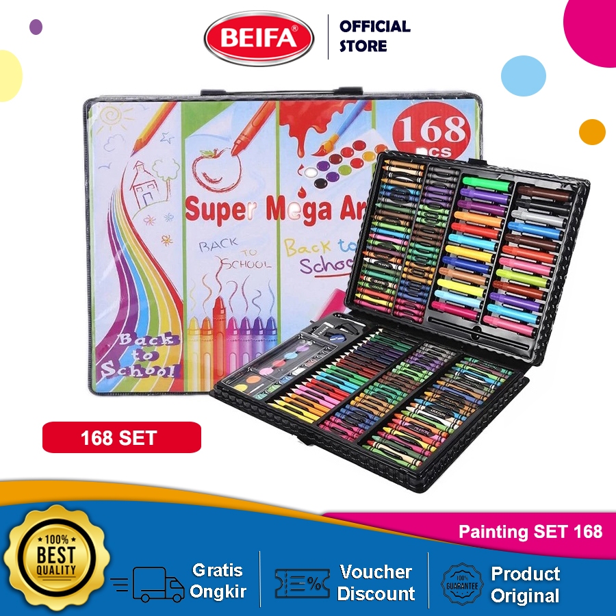 

Beifa Crayon Set 168pcs / Krayon Mewarnai Anak 168pcs / Pensil Warna Set 168pcs