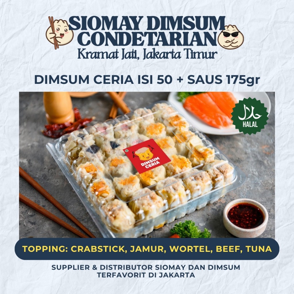 

DIMSUM CERIA FROZEN ISI 100 PCS / DIMSUM AYAM / HALAL