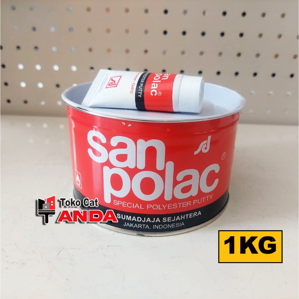 Dempul Sanpolac - Dempul Mobil Sanpolac - Dempul Motor - Dempul Plastik plat 1kg + Hardener