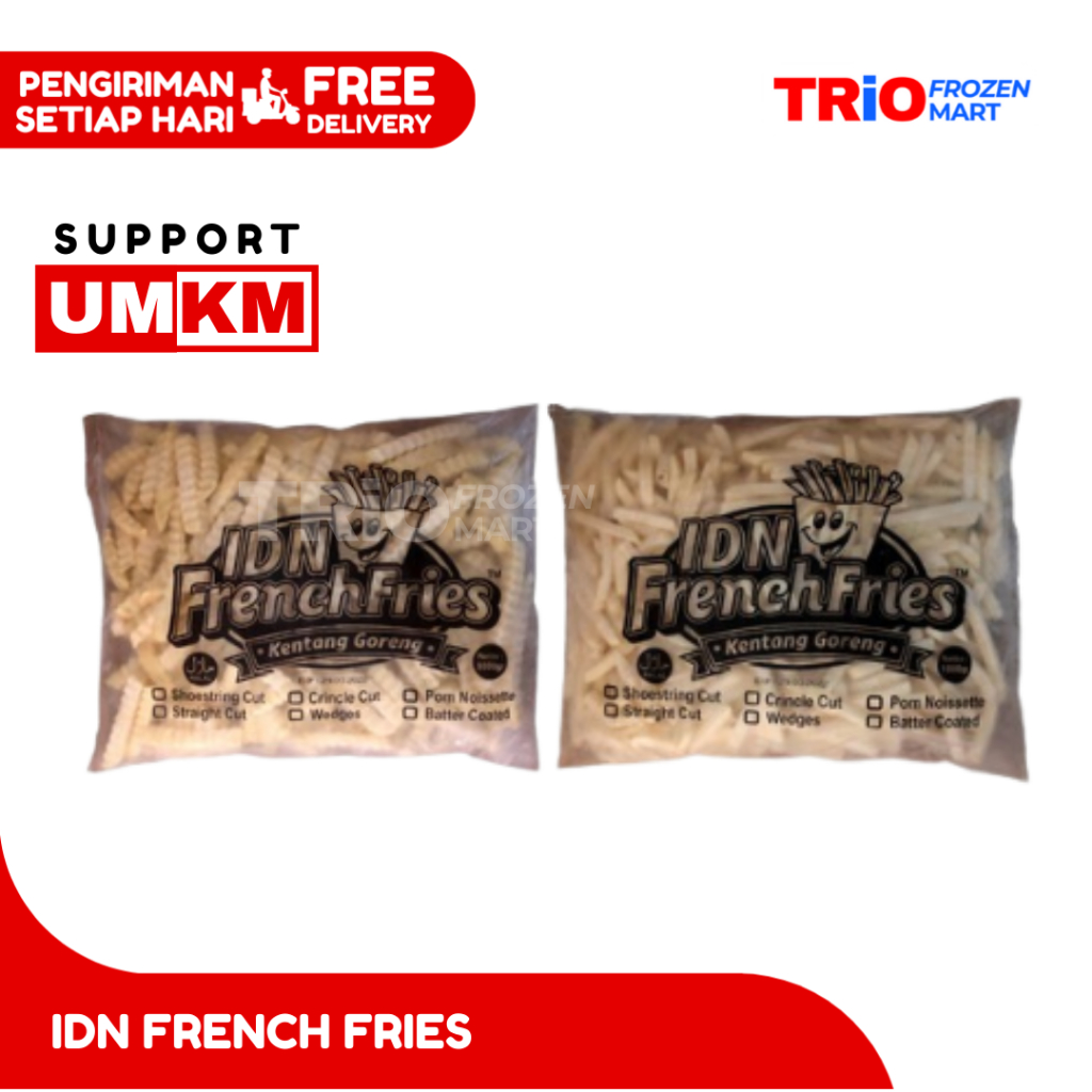 

French Fries Kentang Goreng Shoestring Crinkle Cut Import 1kg