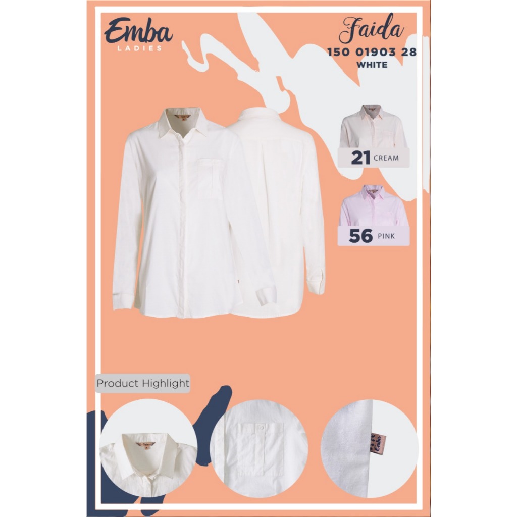 Emba Ladies - Faida Kemeja Polos Lengan Panjang Collection