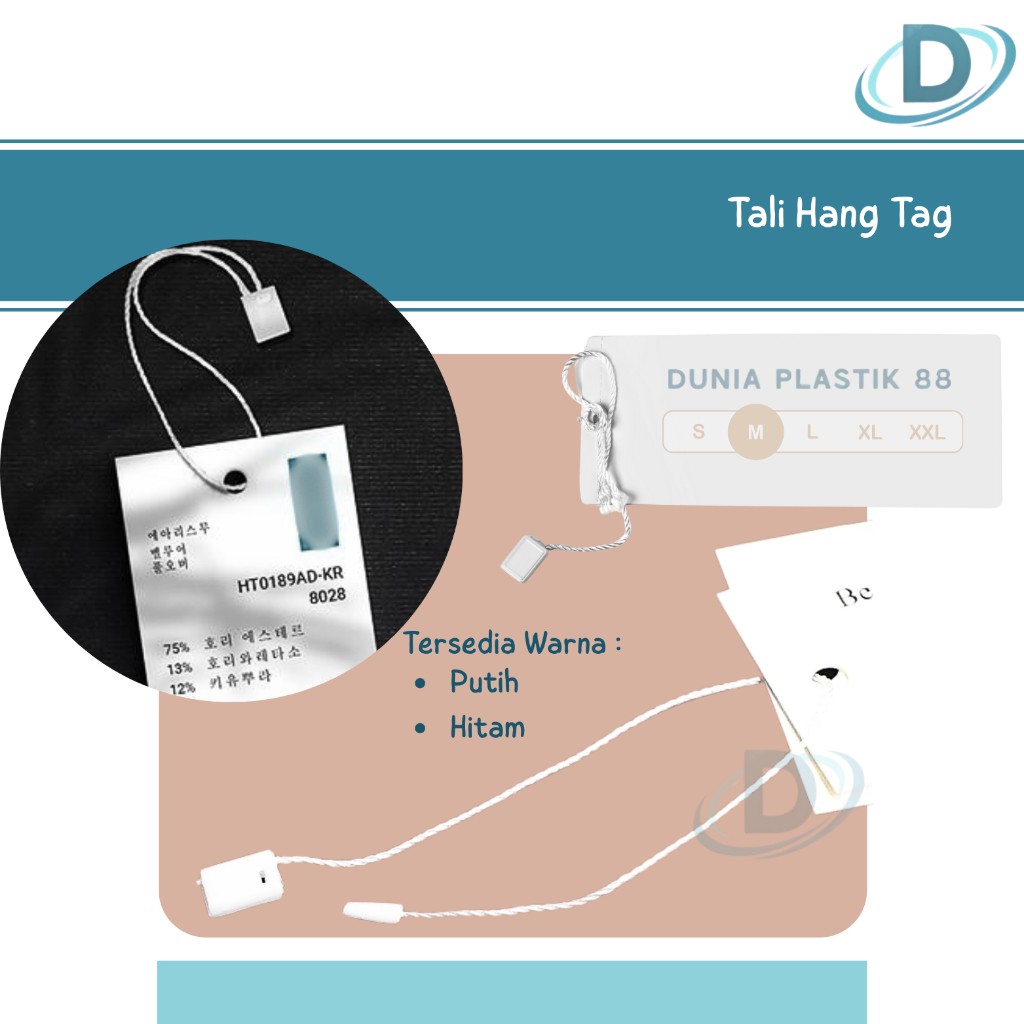 

Tali Hang Tag Benang (Isi 1000 pcs) Tali Hangtag Label Pakaian / Loop Pin