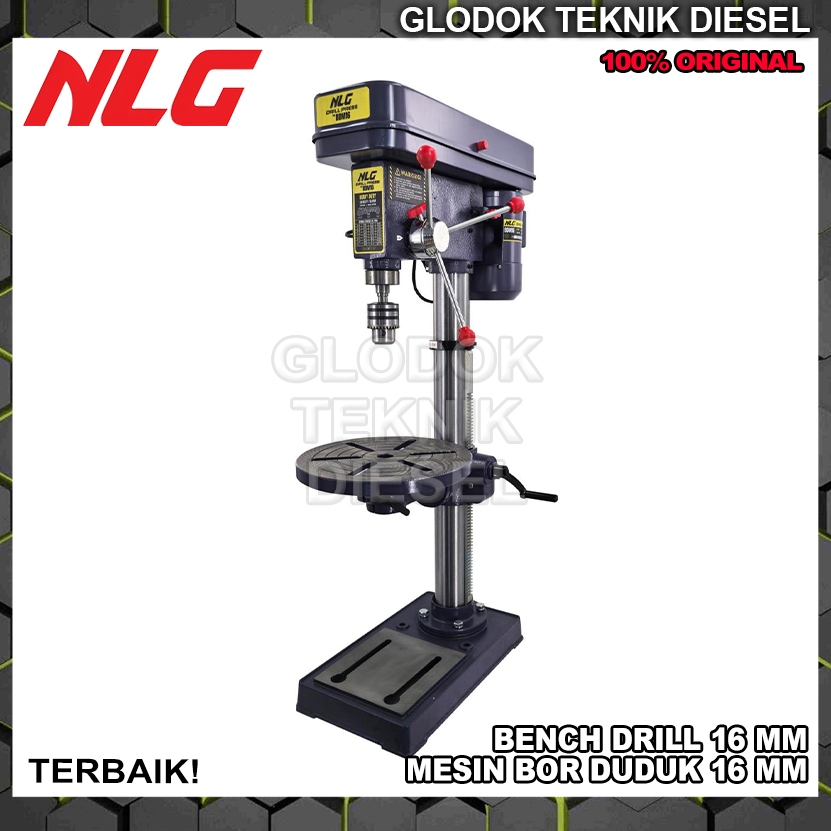 NLG Mesin Bor Duduk Listrik 16 mm BDM16 375 W Bench Drill Press 16mm 375 Watt BDM 16 BDM-16 Original