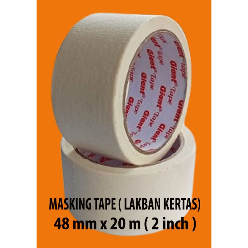 

[1 Pcs] Masking Tape 2 Inch 48mm x 20 Meter / Lakban Kertas 2 Inch 48mm x 20 Meter