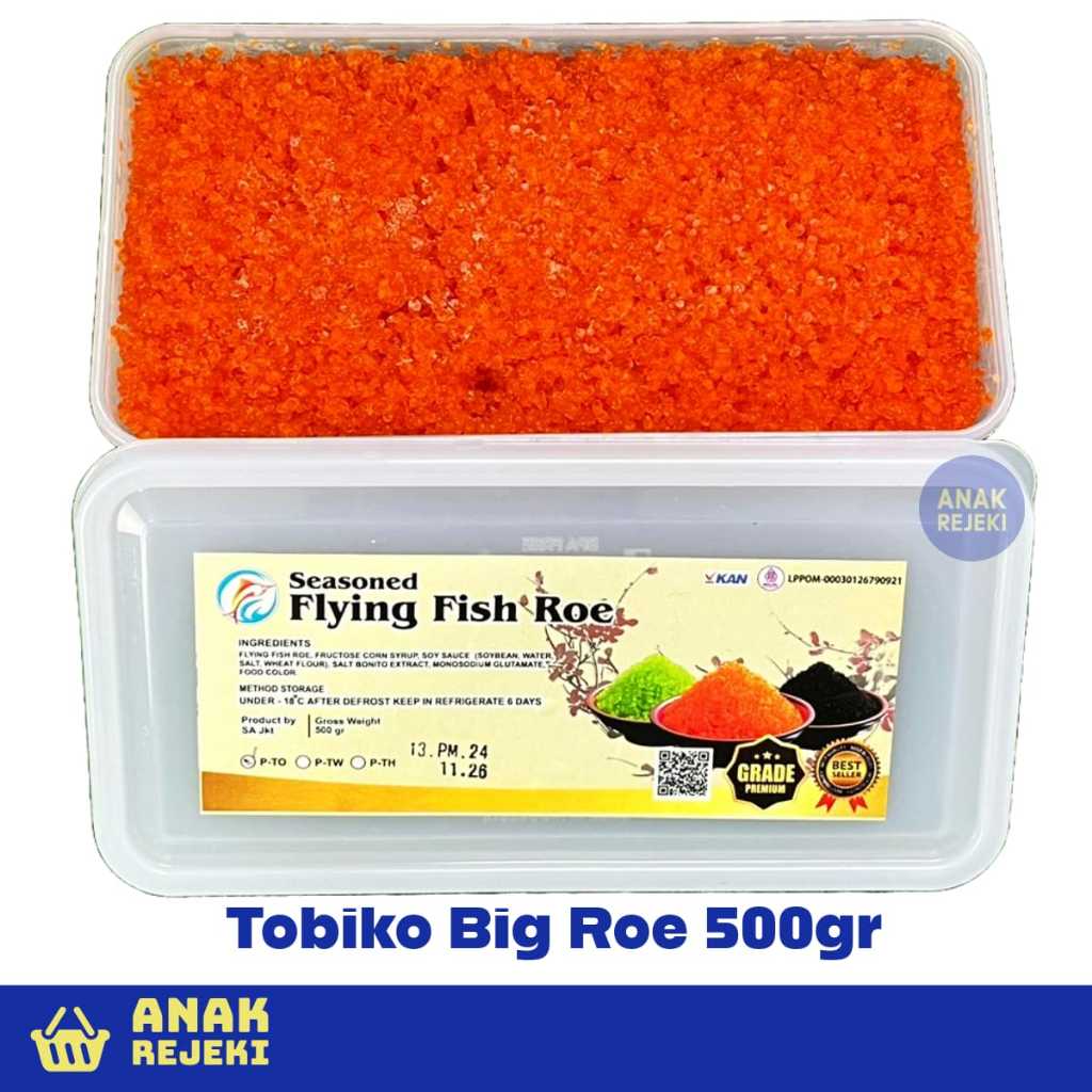 

Tobiko Big Roe Telur Ikan Besar 500gr - Seasoned Flying Fish Roe Grade A Sushi