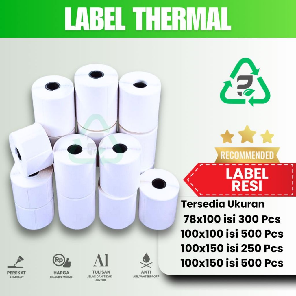 

Label Thermal termurah / Kertas Thermal / Label Resi / Label Thermal Printer / Label Barcode