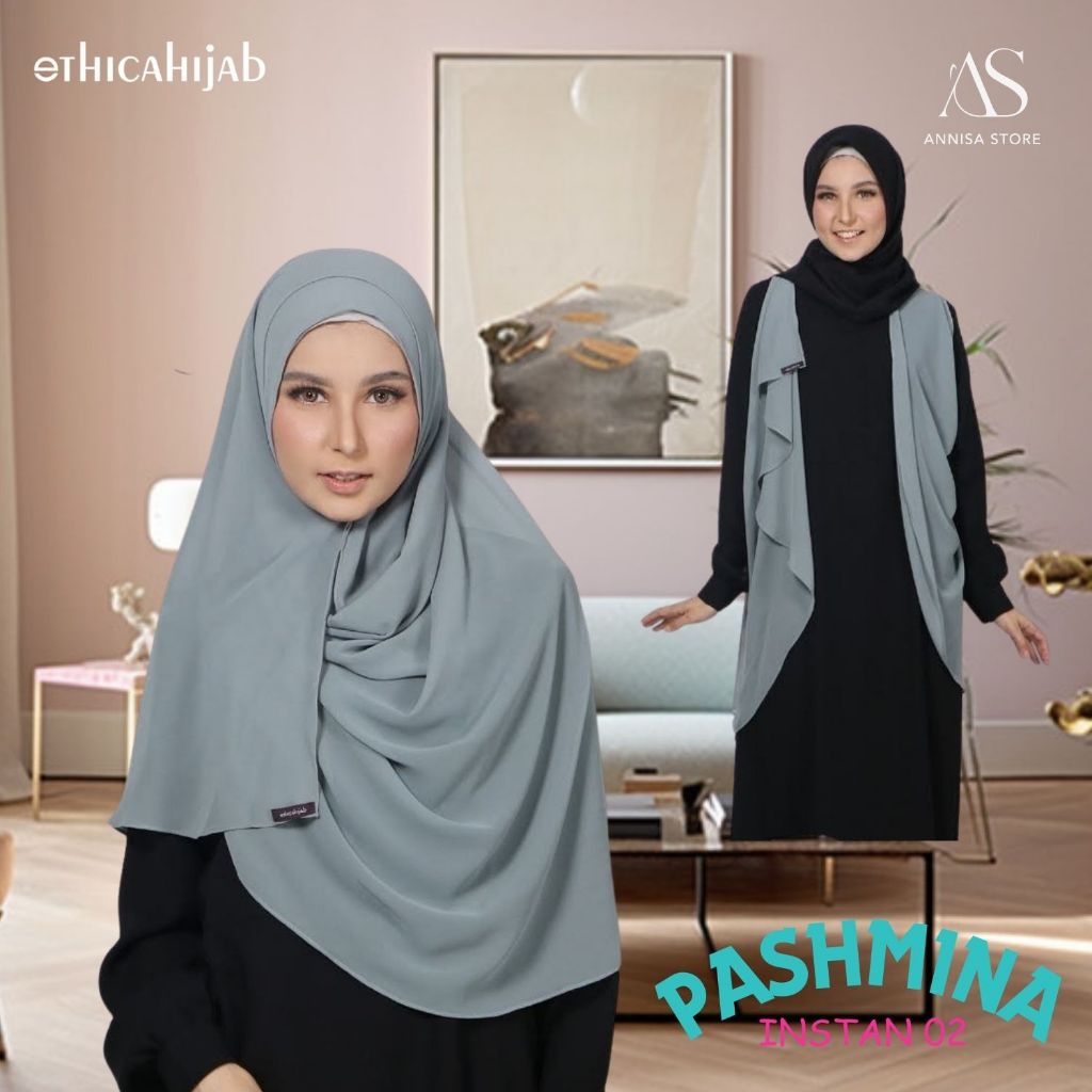 ETHICA HIJAB PASMINA INSTAN 02 TWO IN 1 (BISA UNTUK OUTER)