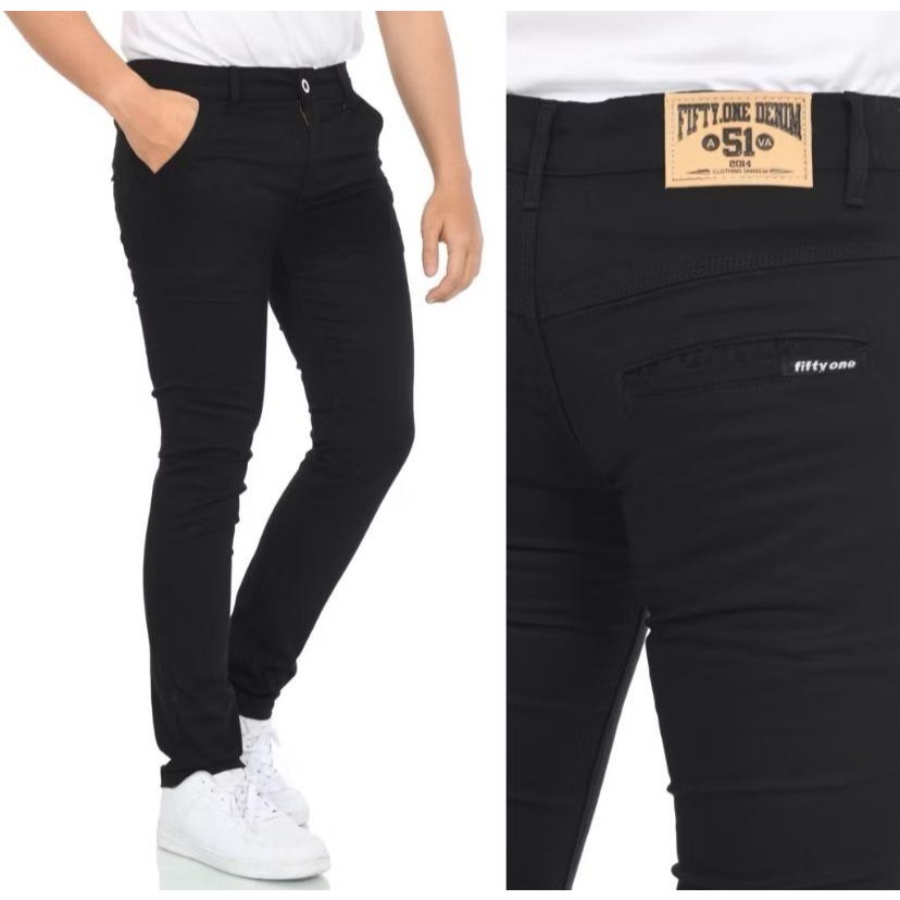 FIFTY ONE DENIM - Celana Chino Slimfit Pria Panjang Terbaru / Celana Formal Pria