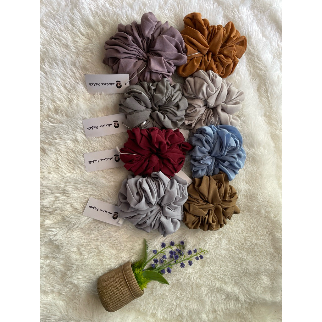 Abrina Hijab Medan - Scrunchie Ceruty / Cepol Hijab Ceruty Medium / Ikat Rambut Hijab