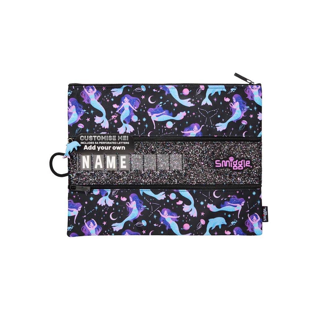 

Smiggle Limitless A4 Pencil Case Customize Your Name Mermaid document pouch book clutch black bag tempat pensil putri duyung tempat dokumen tempat buku tempat pensil anak perempuan girl’s stationery