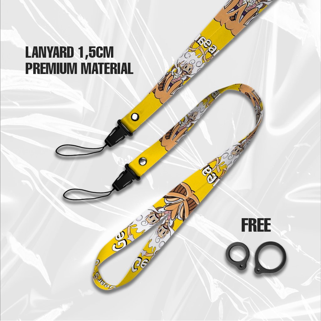 

LUFFY GEAR 5 YELLOW LANYARD GANTUNGAN HANDPHONE 1,5cm