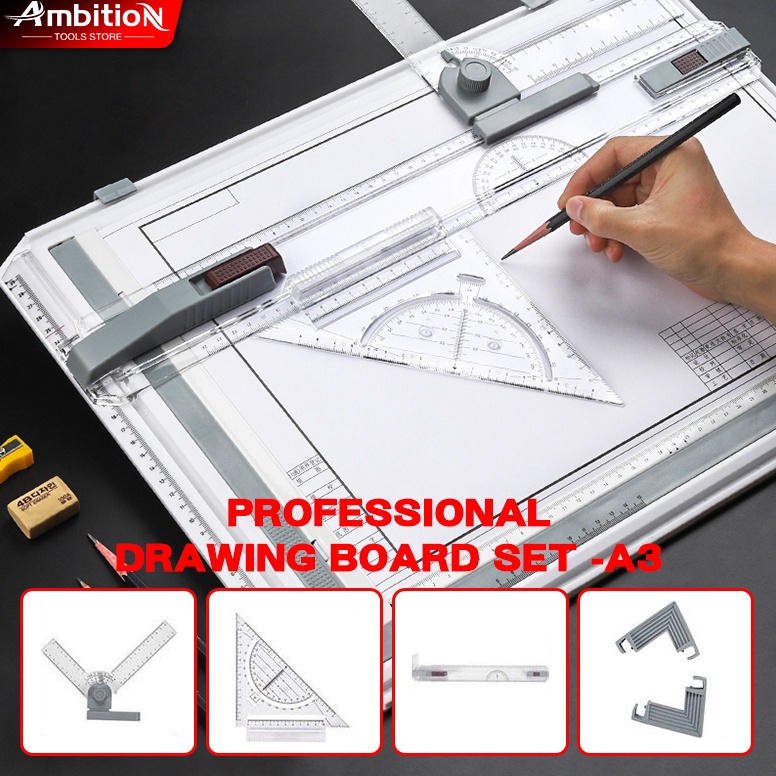 

KODE X97W A3 Professional Drawing Board Terpercaya Meja Gambar Arsitek A3 Free Rotrin Isograph Rapido Promo
