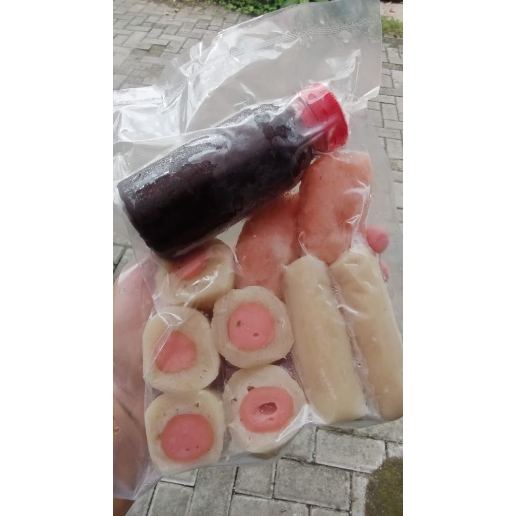 

Pempek paket sosis, mozarella dan udang