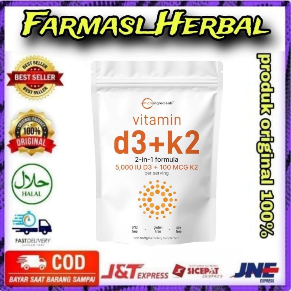 Microingredients Vitamin K2 D3 5000 iu 300 softgels