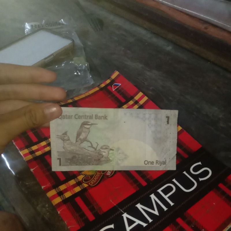 Uang Qatar 1 One Riyal