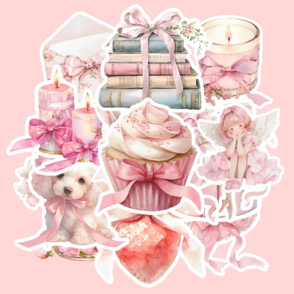

Sticker Vinyl Coquette Pink Aesthetic Untuk Laptop HandPhone ScrapBook Waterproof