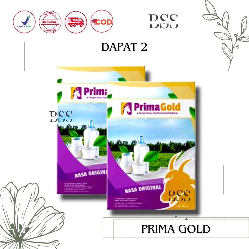 

PRIMA GOLD Susu Kambing Etawa (Dapat2) Original Tidak bau Prengus Rasa Original 200g