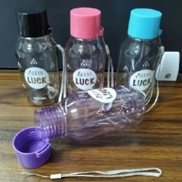 Botol Minum Plastik//Botol Minum Unik Bless Luck 350ml