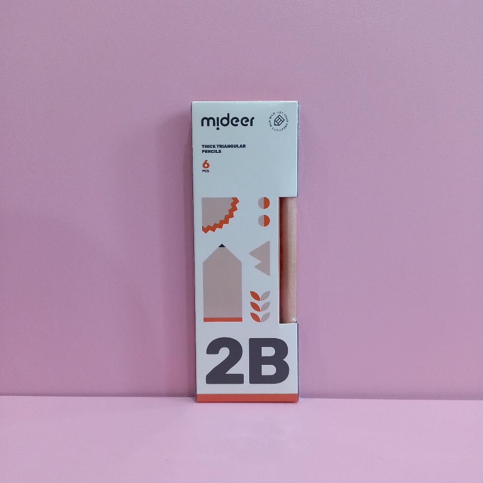 

KODE F12W Mideer Thick Triangular Pencil 2B 4B 6B Pensil Segitiga Alat Tulis Sekolah
