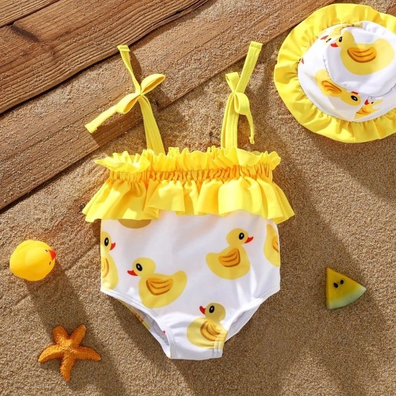 KODE D59C Pakaian Renang Anak 3bln3thn 1set Topi Bebek Lucu