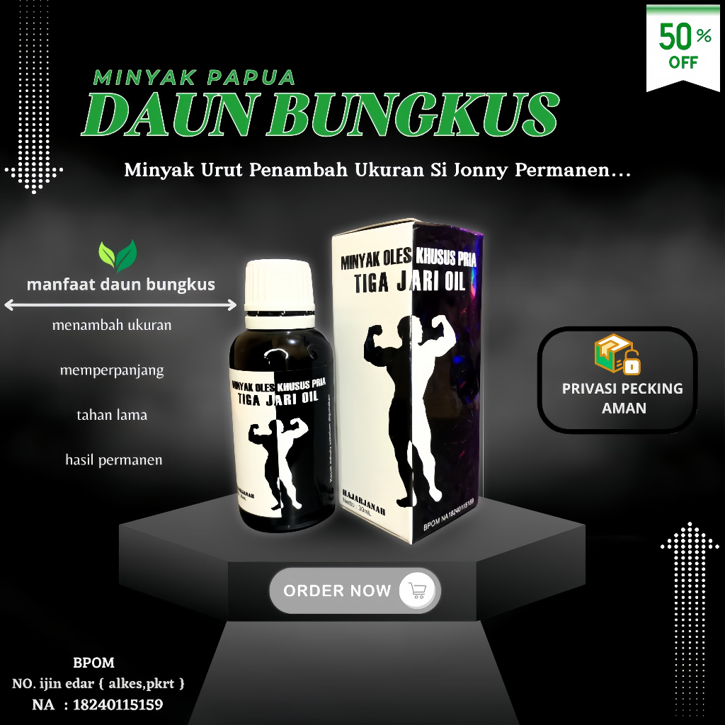 DAUN BUNGKUS Pembesar kelamin laki laki Tiga jari Permanen100% Original Asli Papua paling ampuh