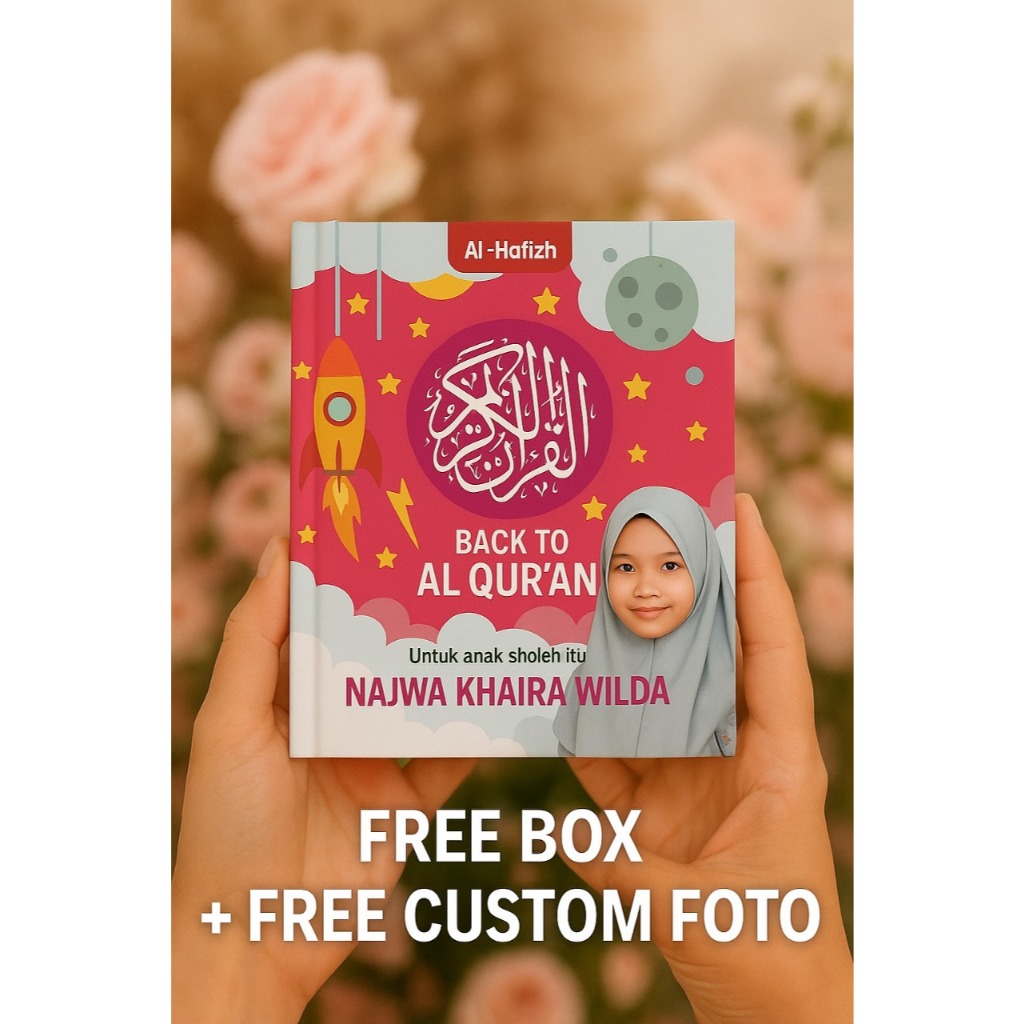 Tanpa po Alquran Blok Warna Custom Nama Dan Foto Anak  Quran Hafalan Tajwid Warna Warni Terjemah A5