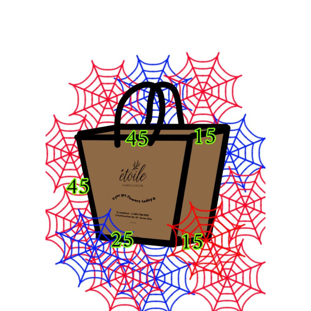 

paper bag kuncup 45 x 45 x 25 L 15 sablon