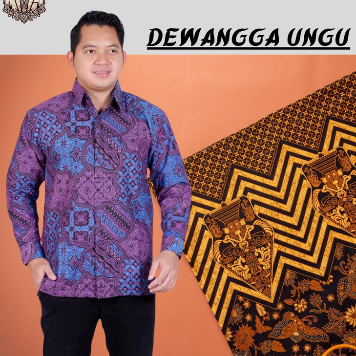⸨BATIK.UE⸩ BAJU BATIK DEWANGGA UNGU PRIA LENGAN PANJANG