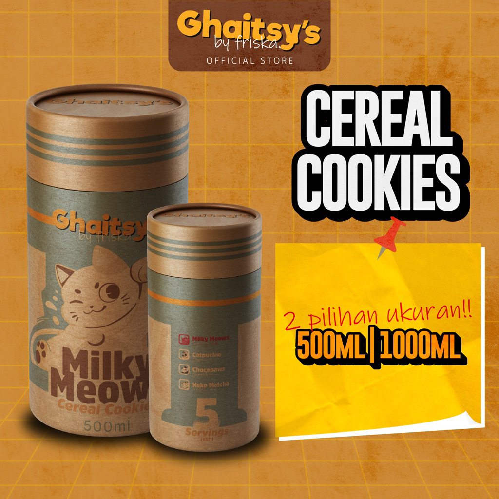 

Ghaitsy’s Premium Breakfast Cereal Cookies VARIAN MILKYMEOWS (rasa Hokkaido Milk)