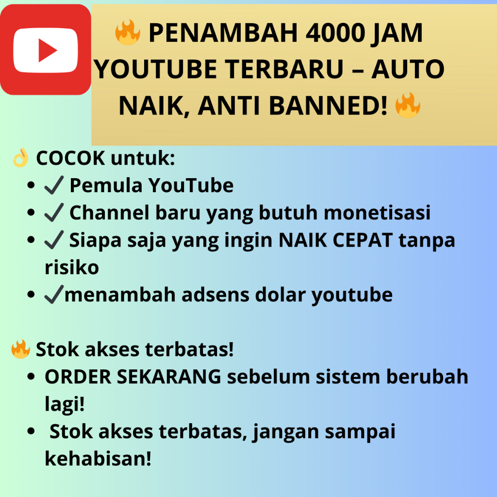 TERUJI AMAN  ALAT vieWER PENaMBaH 4000 JaM VIEws RETENSI TINGGI ber jam jam real tayang di YoUTuBe u