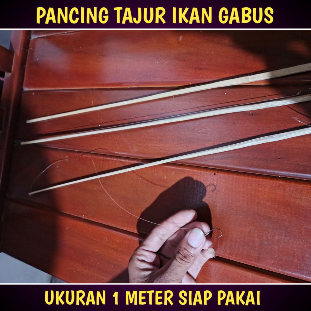 pancing tajur ikan gabus ukuran 1 meter siap pakai / pancing set ikan gabus rawai gabus