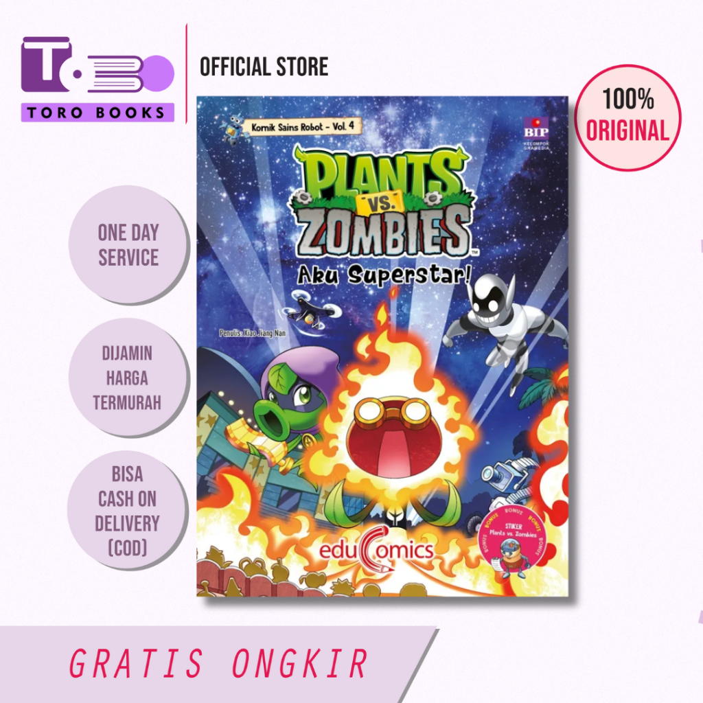 Educomics Plants vs Zombies Komik Sains Robot: Aku Superstar
