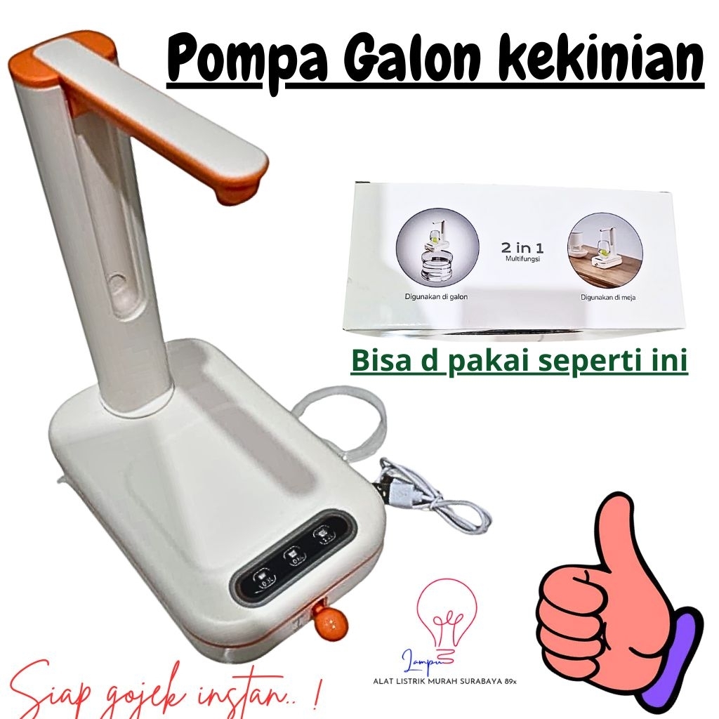 pompa galon lipat electric bisa di galon atau di meja vipoo-2083