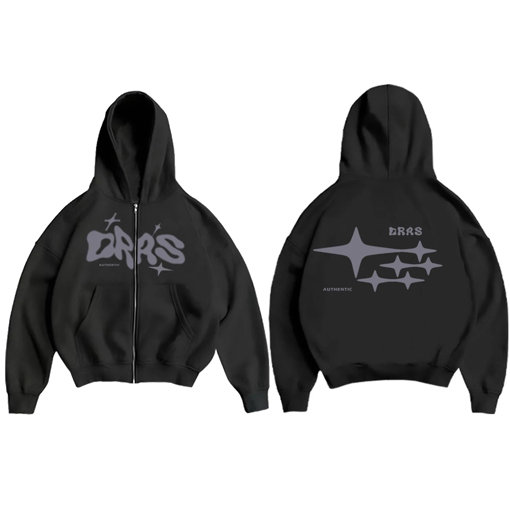 Jaket Sweater Hoodie Boxy Double Zipper Brokenwhite Self Control Oversize Unisex/Hoodie Boxy Zipper/