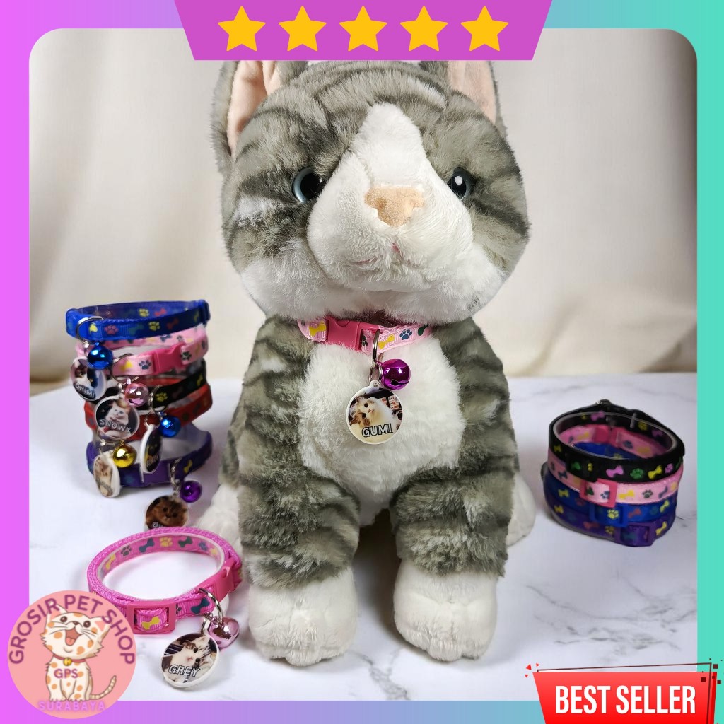 Xcamellyaa Kalung Kucing Nama Bahan Akrilik 2 Sisi Kalung Kucing Custom Bisa Tulis Nama Dan Alamat