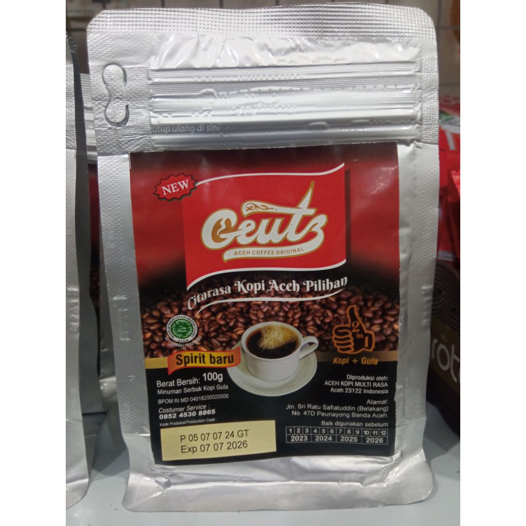 

GEUTZ Kopi Aceh + Gula siap seduh 100 gram