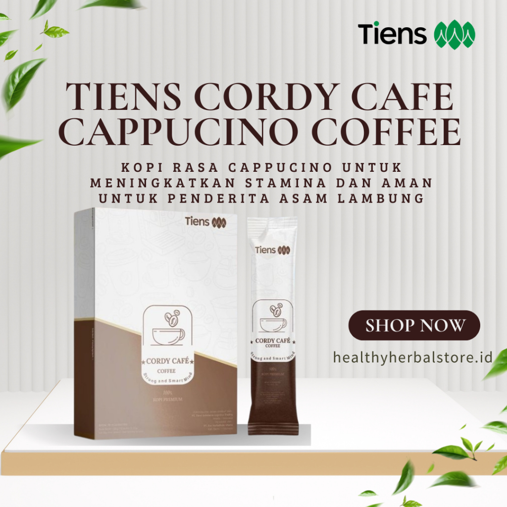 

Kopi Rasa Cappucino Nikmat Penambah Stamina - Cocok dan Aman untuk Penderita Asam Lambung - Cordy Coffe Original Tiens