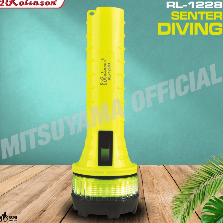 KODE P36L ROLINSON RL1228 Senter Tangan Diving Selam 2W 3 Meter Tahan Air
